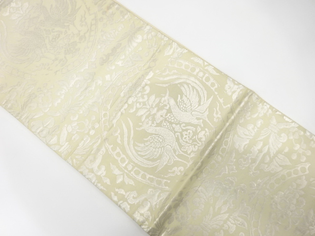 JAPANESE KIMONO / ANTIQUE FUKURO OBI / SILK / WOVEN PHOENIX